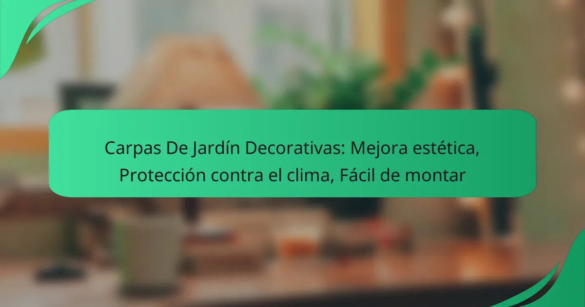 Carpas De Jardín Decorativas: Mejora estética, Protección contra el clima, Fácil de montar