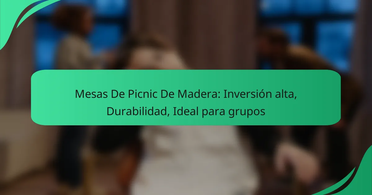 Mesas De Picnic De Madera: Inversión alta, Durabilidad, Ideal para grupos