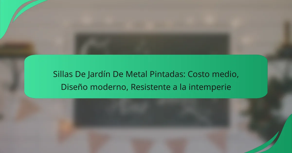 Sillas De Jardín De Metal Pintadas: Costo medio, Diseño moderno, Resistente a la intemperie